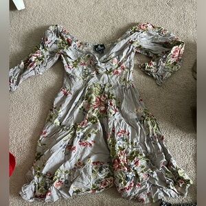 Angie Grey Floral Dress Size Small